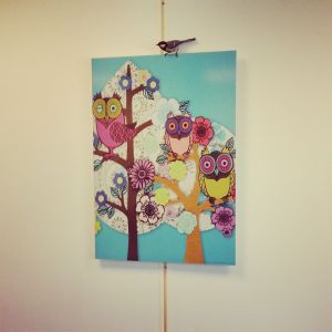 Den satte seg på et bilde.